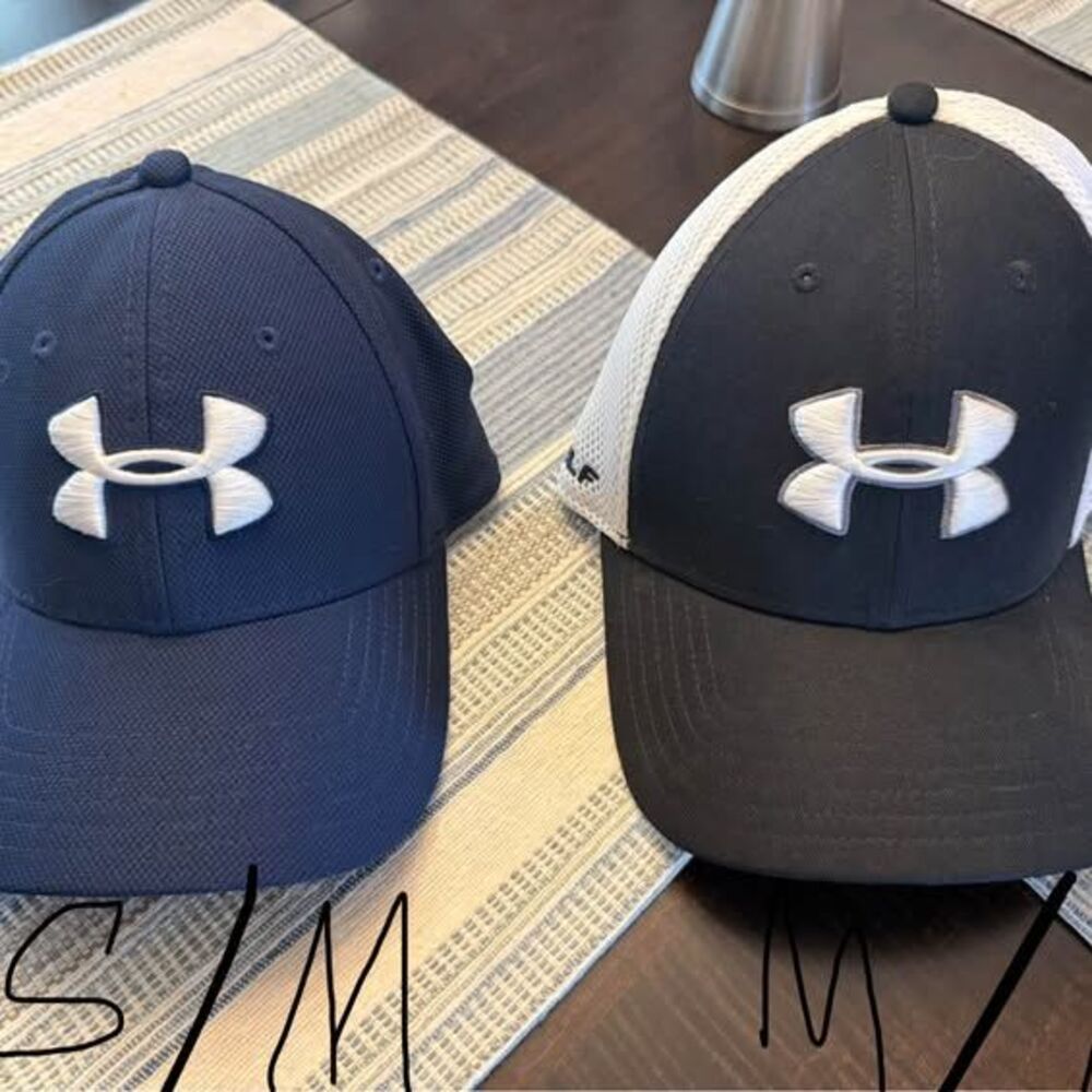 Under Armour flex fit hats--small/medium/large navy and black